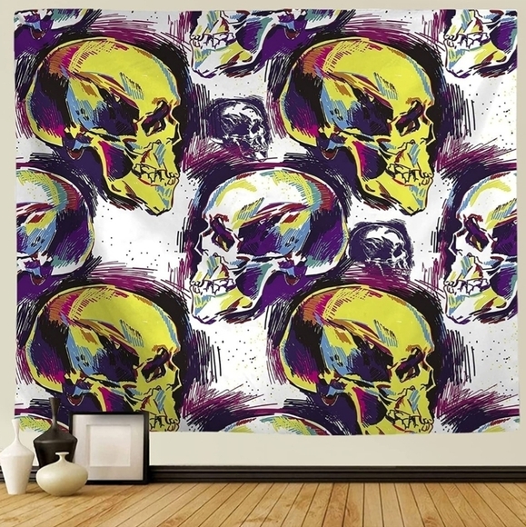Yeacun Trippy Colorful Skull Tapestry Psychedelic Cool Tapestries and Picture - Picture 1 of 6